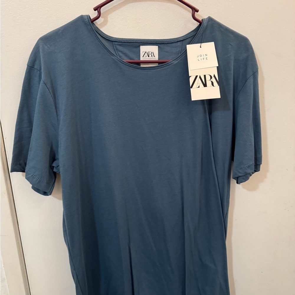 Zara Men's Slate Blue Short Sleeve Tee